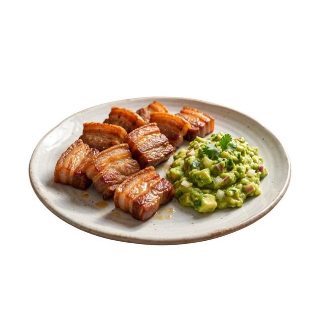 Guacamole con chicharrón